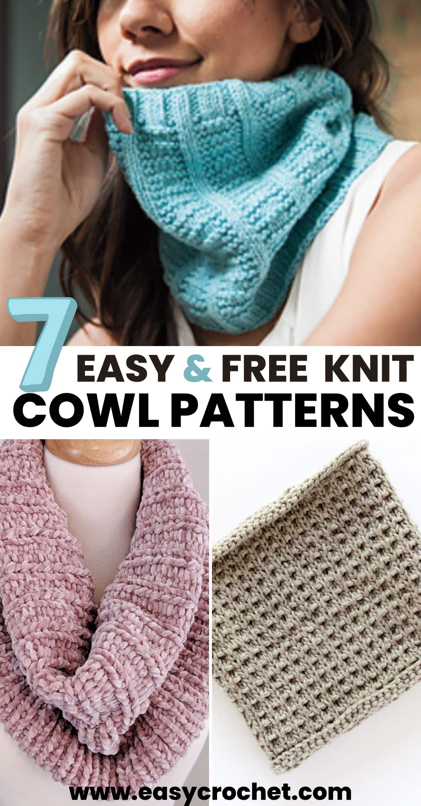 7 Free + Easy Cowl Knitting Patterns - Easy Crochet Patterns